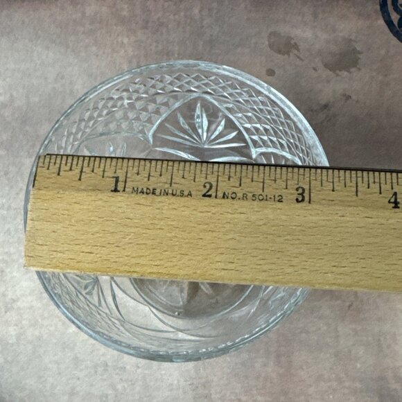 Vtg Diamond Cut Candy Dish w Lid - USA trinket bowl decor grannycore cottage - Picture 13 of 14